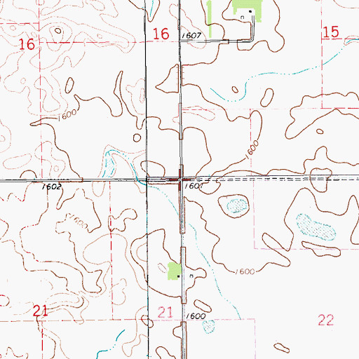 Topographic Map of Township of Silvesta, ND