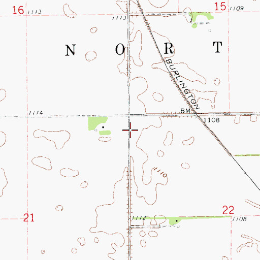 Topographic Map of Township of Northwood, ND