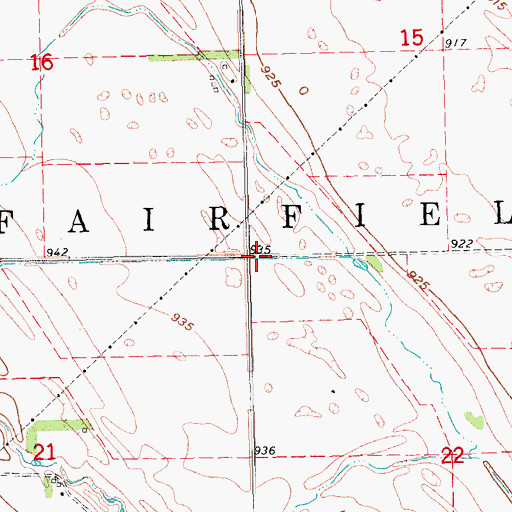 Topographic Map of Township of Fairfield, ND