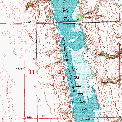 Topographic Map of Township of Gallatin, ND