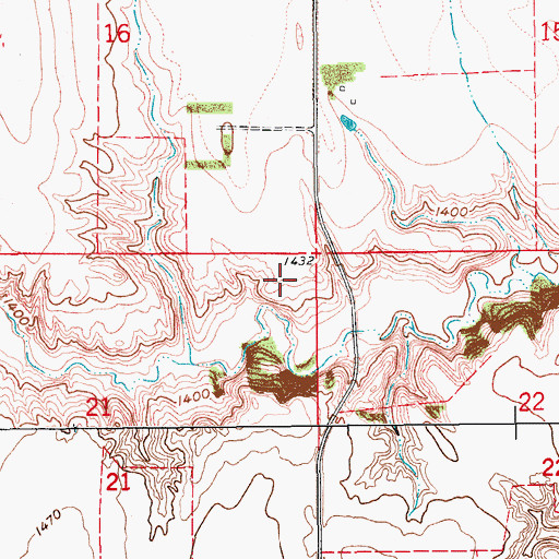 Topographic Map of Township of Pilot Mound, ND