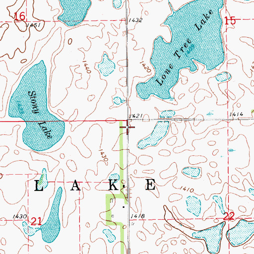 Topographic Map of Township of Willow Lake, ND