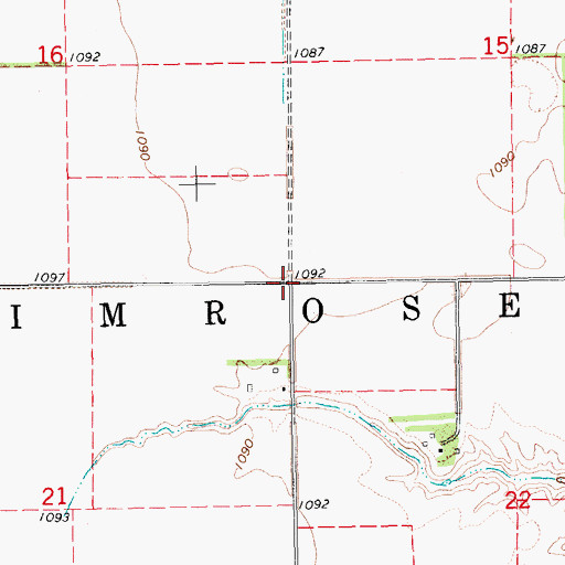 Topographic Map of Township of Primrose, ND