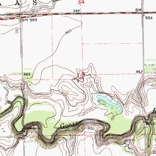 Topographic Map of Township of Mayville (historical), ND