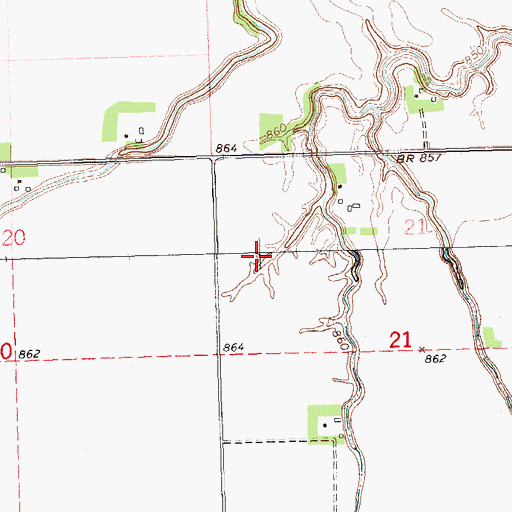 Topographic Map of Township of Belmont, ND