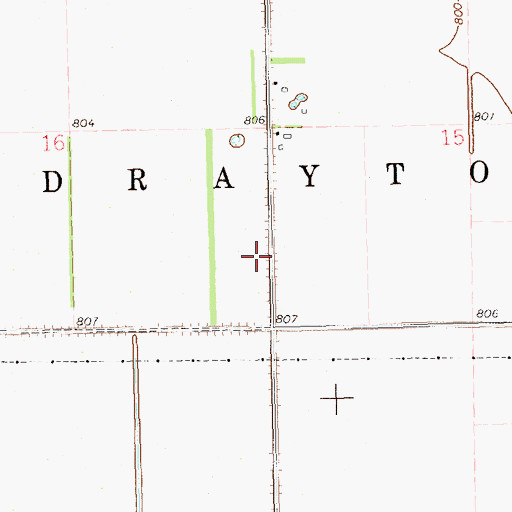 Topographic Map of Township of Drayton, ND