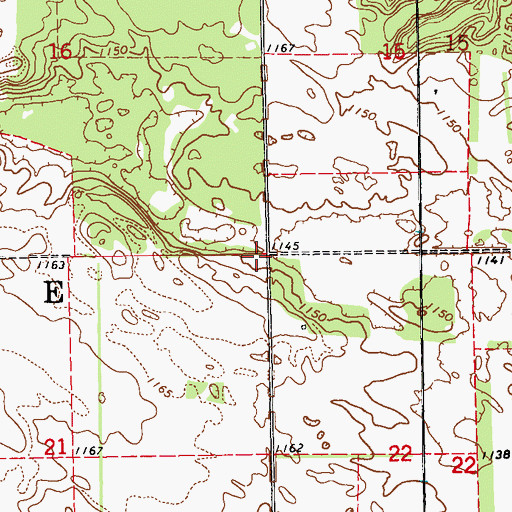 Topographic Map of Township of La Moure, ND