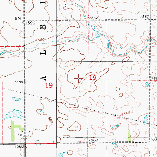 Topographic Map of Township of Enterprise, ND