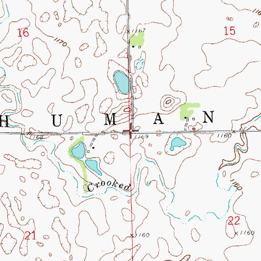 Topographic Map of Township of Shuman, ND