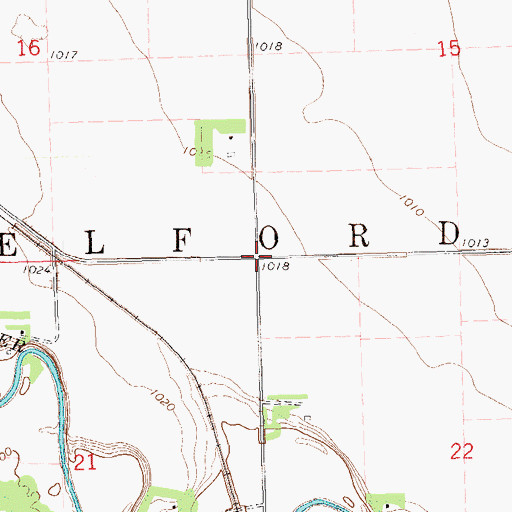 Topographic Map of Township of Belford, ND