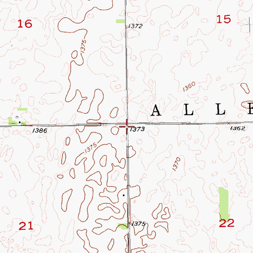 Topographic Map of Township of Alleghany, ND