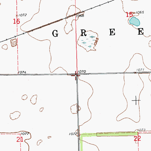 Topographic Map of Township of Greene, ND