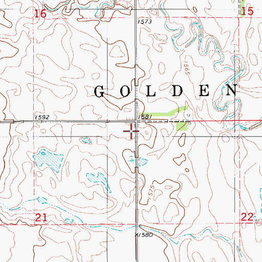 Topographic Map of Township of Golden Glen, ND