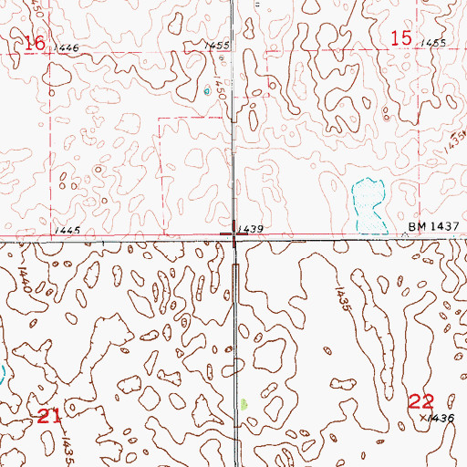Topographic Map of Township of Grandview, ND