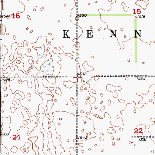 Topographic Map of Township of Kennison, ND