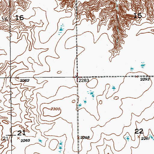 Topographic Map of Township of Barr Butte, ND