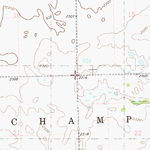 Topographic Map of Township of Champion, ND