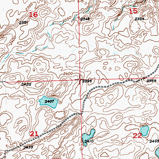 Topographic Map of Township of Foothills, ND