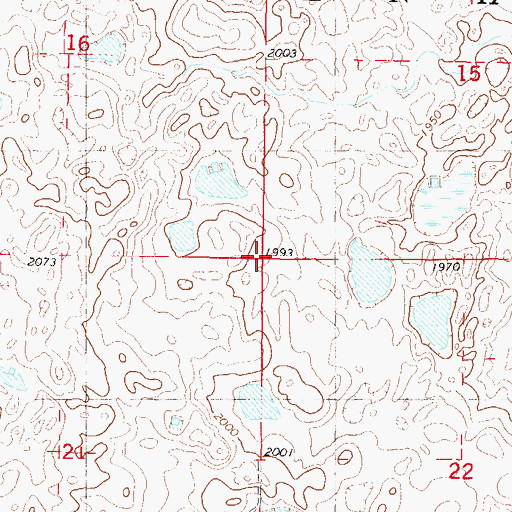 Topographic Map of Township of Denhoff, ND