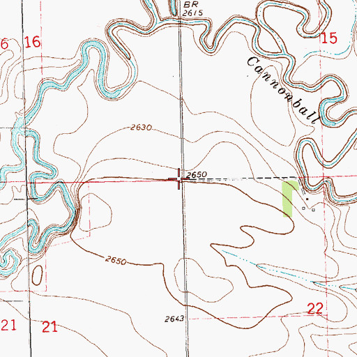 Topographic Map of Township of E-Six, ND