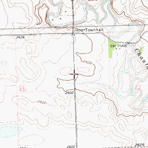 Topographic Map of Township of Cedar, ND