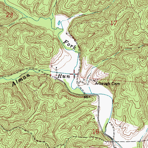 Topographic Map of Alman Run, OH