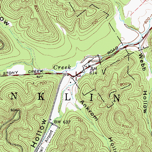 Topographic Map of Ankrom Hollow, OH