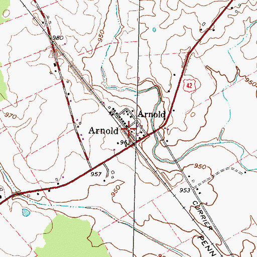 Topographic Map of Arnold, OH