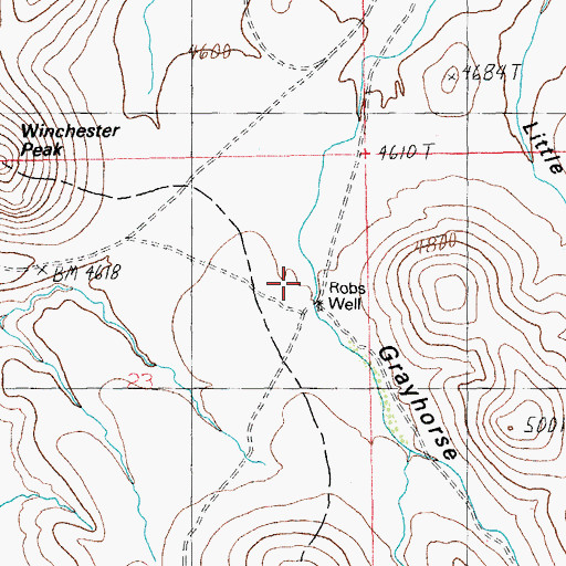 Topographic Map of Robs Well, AZ