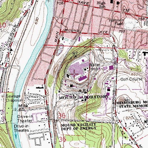 Topographic Map of Atomic Energy Commission Mound Laboratory, OH