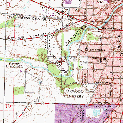 Topographic Map of Aumiller Park, OH
