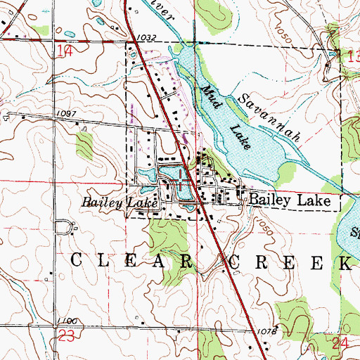 Topographic Map of Bailey Lake, OH