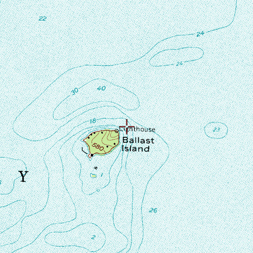 Topographic Map of Ballast Island, OH