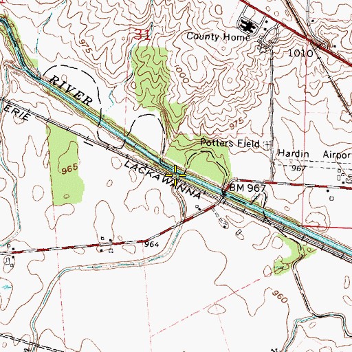 Topographic Map of Batchlet Run, OH