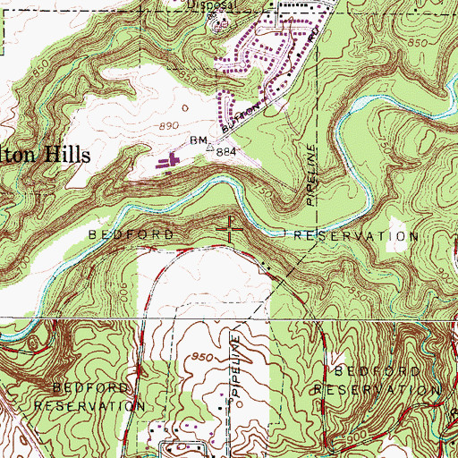Topographic Map of Bedford Reservation, OH