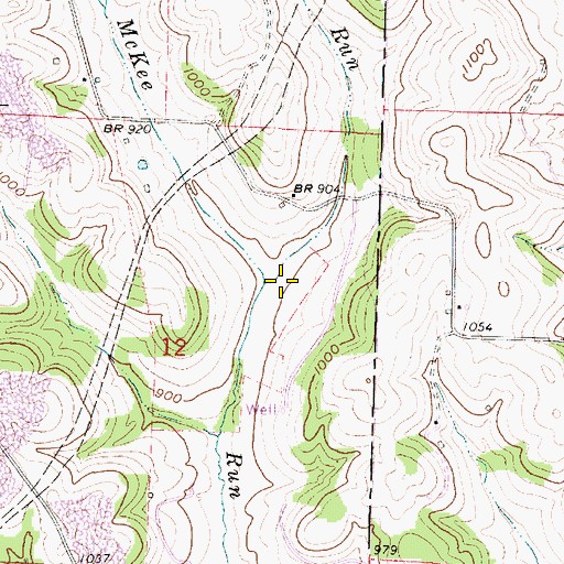 Topographic Map of Bee Run, OH