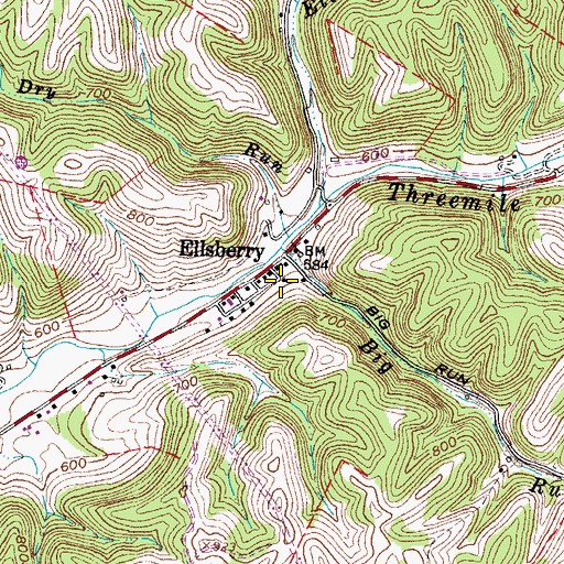Topographic Map of Big Run, OH