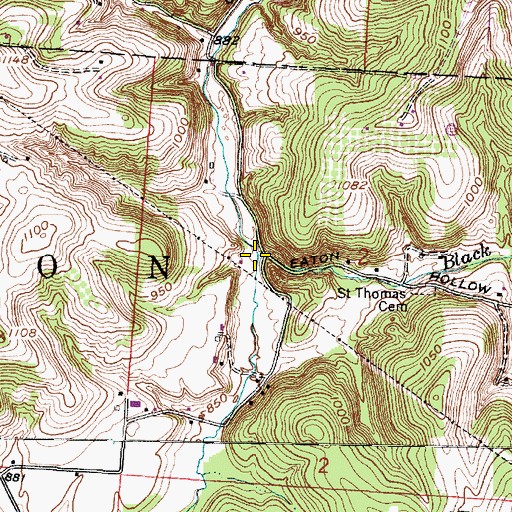 Topographic Map of Black Run, OH