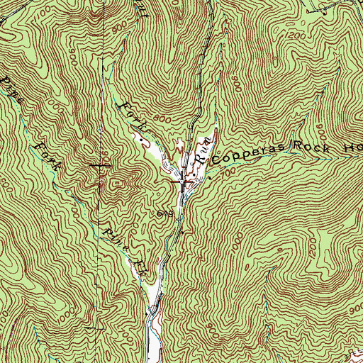 Topographic Map of Black Walnut Fork Stout Creek, OH