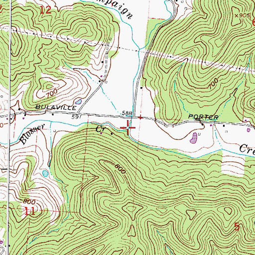 Topographic Map of Blosser Creek, OH