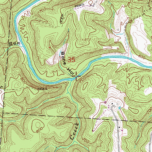 Topographic Map of Bone Hollow, OH
