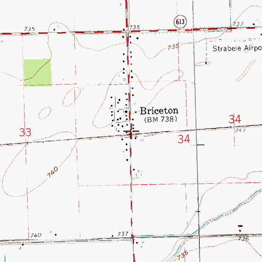 Topographic Map of Briceton, OH