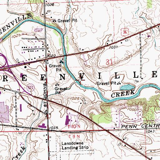 Topographic Map of Bridge Creek, OH