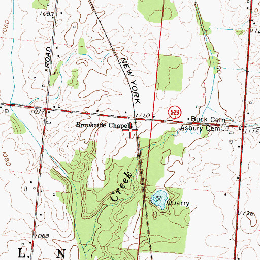Topographic Map of Brookside Chapel, OH