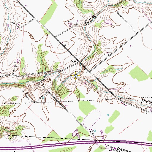 Topographic Map of Brush Run, OH