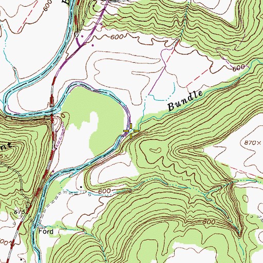 Topographic Map of Bundle Run, OH