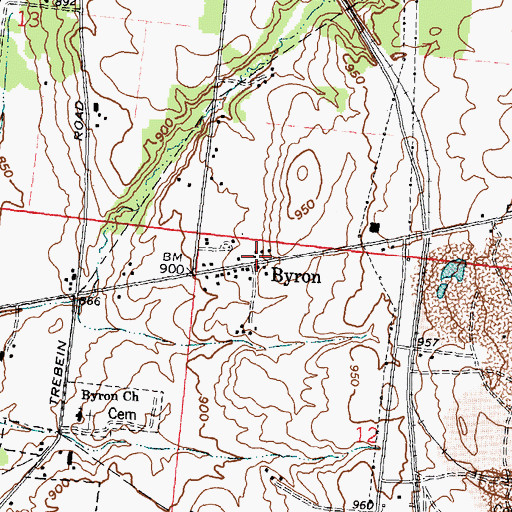 Topographic Map of Byron, OH