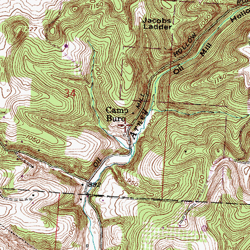 Topographic Map of Camp Buro, OH