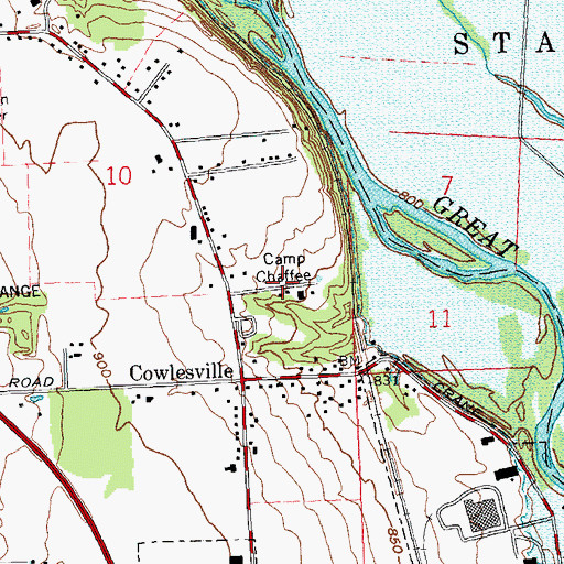 Topographic Map of Camp Chaffee, OH