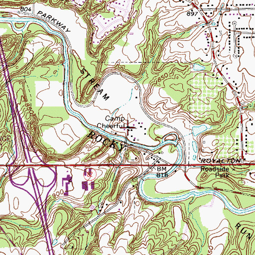 Topographic Map of Camp Cheerful, OH